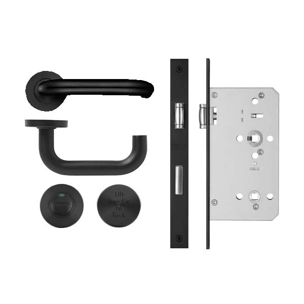 DDA Lift to Lock Toilet Door Locking System in Black